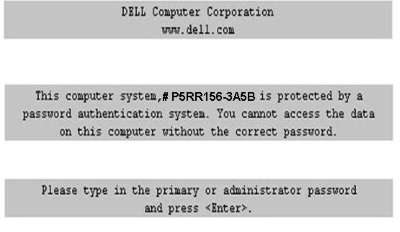 Dell 3A5B Bios password