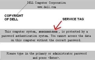 Dell 595B Primary password